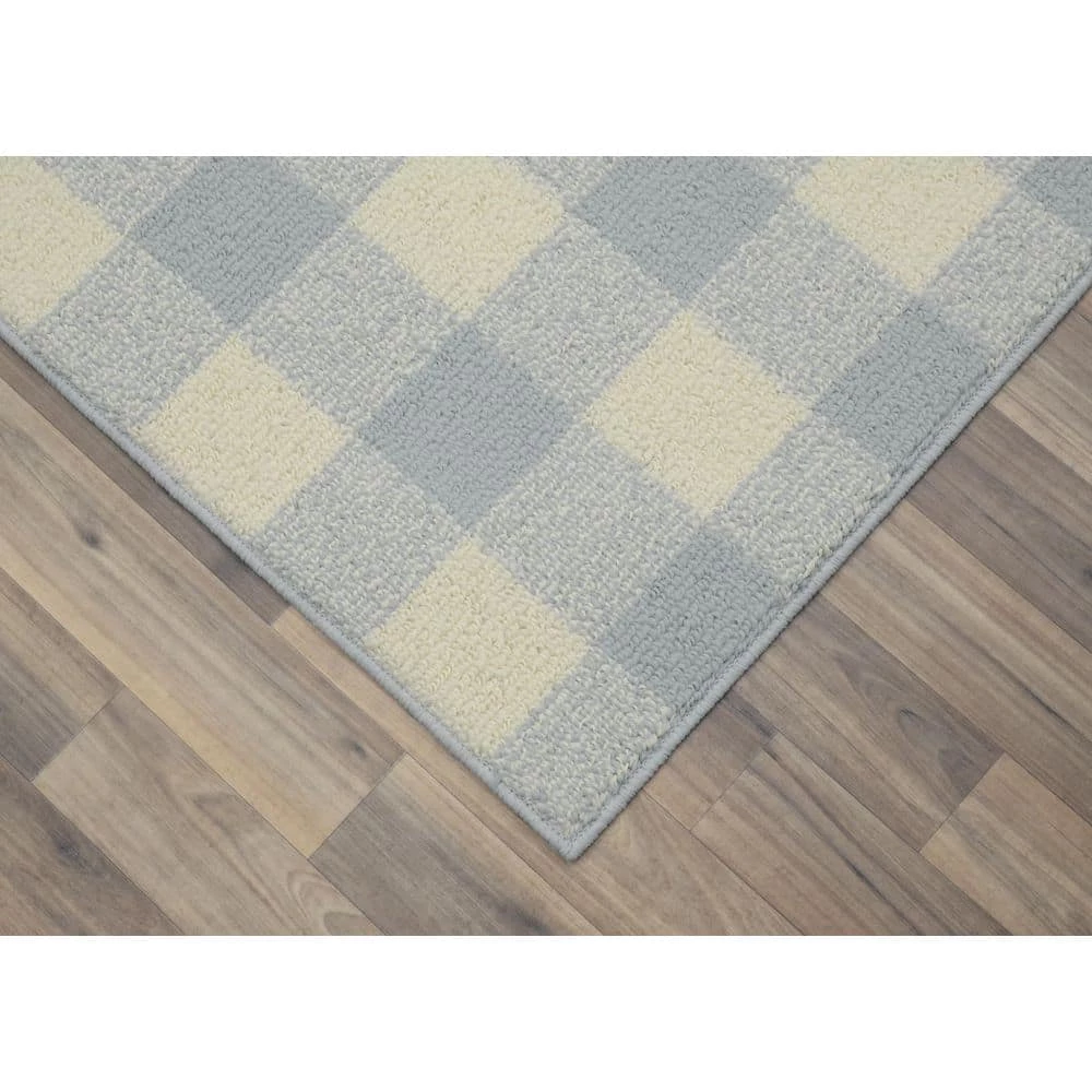 Country Living Soft Silver/Ivory 5 ft. x 7 ft. Checker Board Polypropylene Area Rug by Garland Rug 4 Country Living Soft Silver/Ivory 5 ft. x 7 ft. Checker Board Polypropylene Area Rug by Garland Rug - Image 2