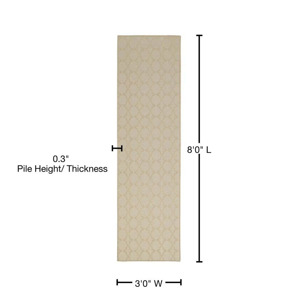 Sparta Tan 3 ft. x 8 ft. Trellis Runner Rug by Garland Rug 7 Sparta Tan 3 ft. x 8 ft. Trellis Runner Rug by Garland Rug - Image 5