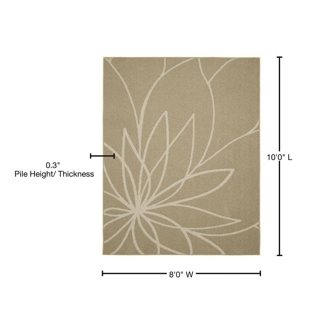 Grand Floral Tan/Ivory 8 ft. x 10 ft. Area Rug by Garland Rug 7 Grand Floral Tan/Ivory 8 ft. x 10 ft. Area Rug by Garland Rug - Image 5