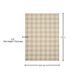 Country Living Tan/Ivory 5 ft. x 7 ft. Checker Board Area Rug by Garland Rug -ROPPE ONLINE STORE tan ivory garland rug area rugs ll920n060084g3 76 1000