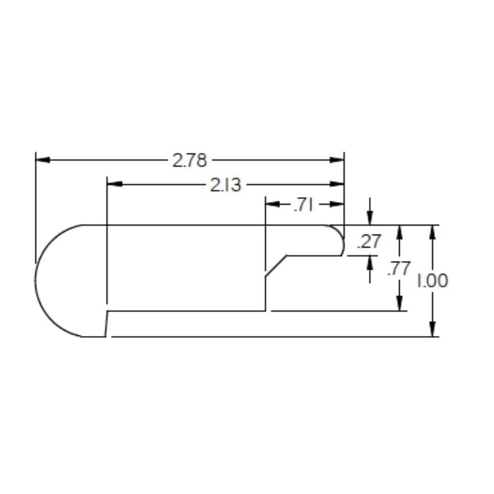 Theo 0.5 in. Thick x 2.75 in. Wide x 78 in. Length Overlap Wood Stair Nose by ROPPE 4 Theo 0.5 in. Thick x 2.75 in. Wide x 78 in. Length Overlap Wood Stair Nose by ROPPE - Image 2