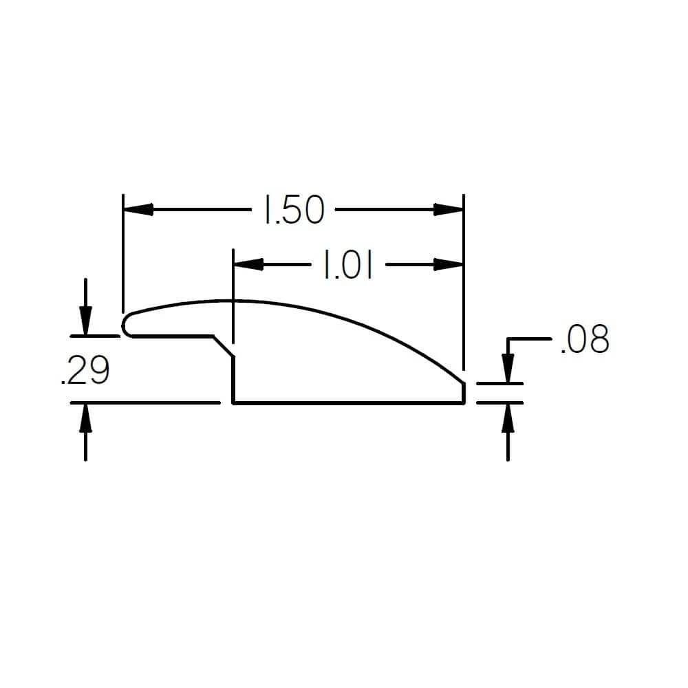Toyger 0.28 in. Thick x 1.5 in. Wide x 78 in. Length Wood Reducer by ROPPE 4 Toyger 0.28 in. Thick x 1.5 in. Wide x 78 in. Length Wood Reducer by ROPPE - Image 2